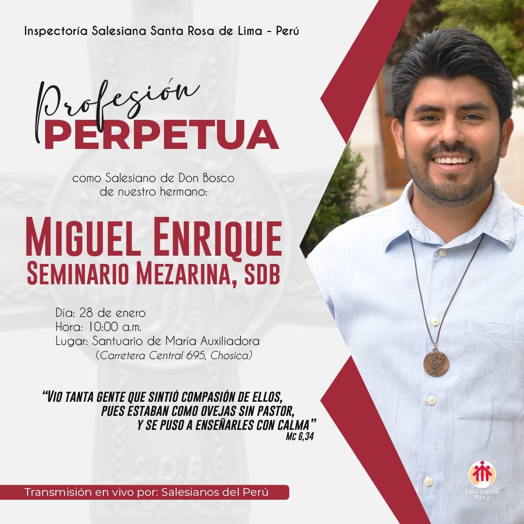 Peru | Miguel Seminario, realizará su Profesión Perpetua